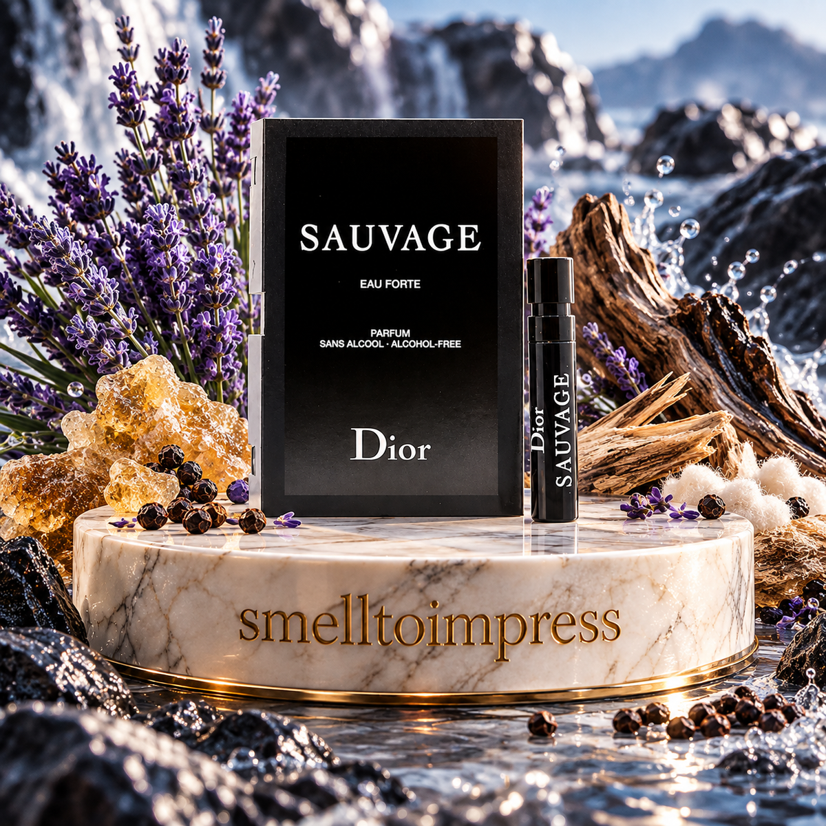 صورة عينة عطر رسمية من Christian Dior Sauvage Eau Forte EDP بحجم 1 ml من Smelltoimpress