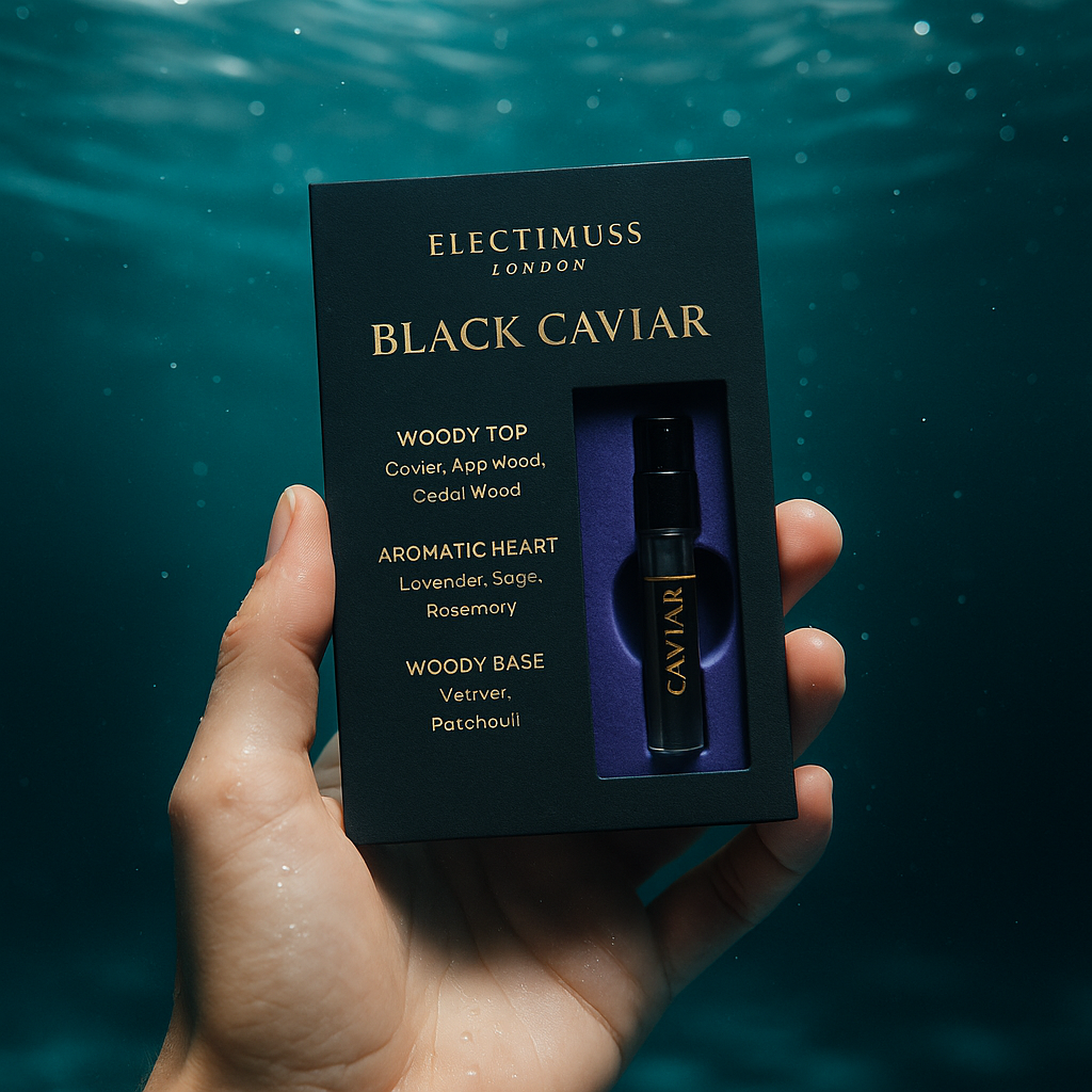 عينة عطر رسمية من إليكتيموس لندن بلاك كافيار، 1.5 مل (0.05 أونصة سائلة) عينة عطر رسمية من إليكتيموس لندن بلاك كافيار، 1.5 مل (0.05 أونصة سائلة)