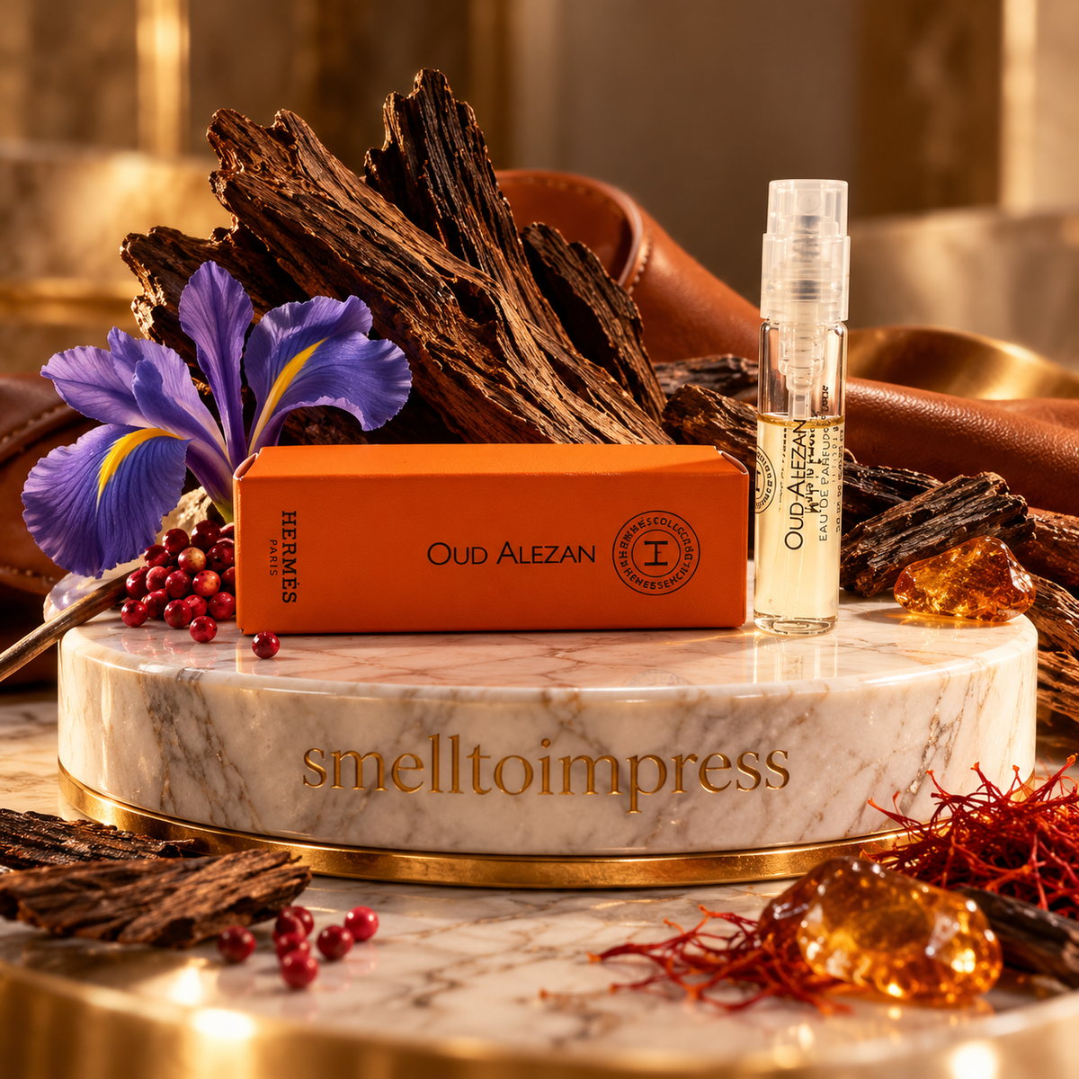 صورة عينة عطر رسمية هيرميس Hermessence Oud Alezan حجم 2 ml