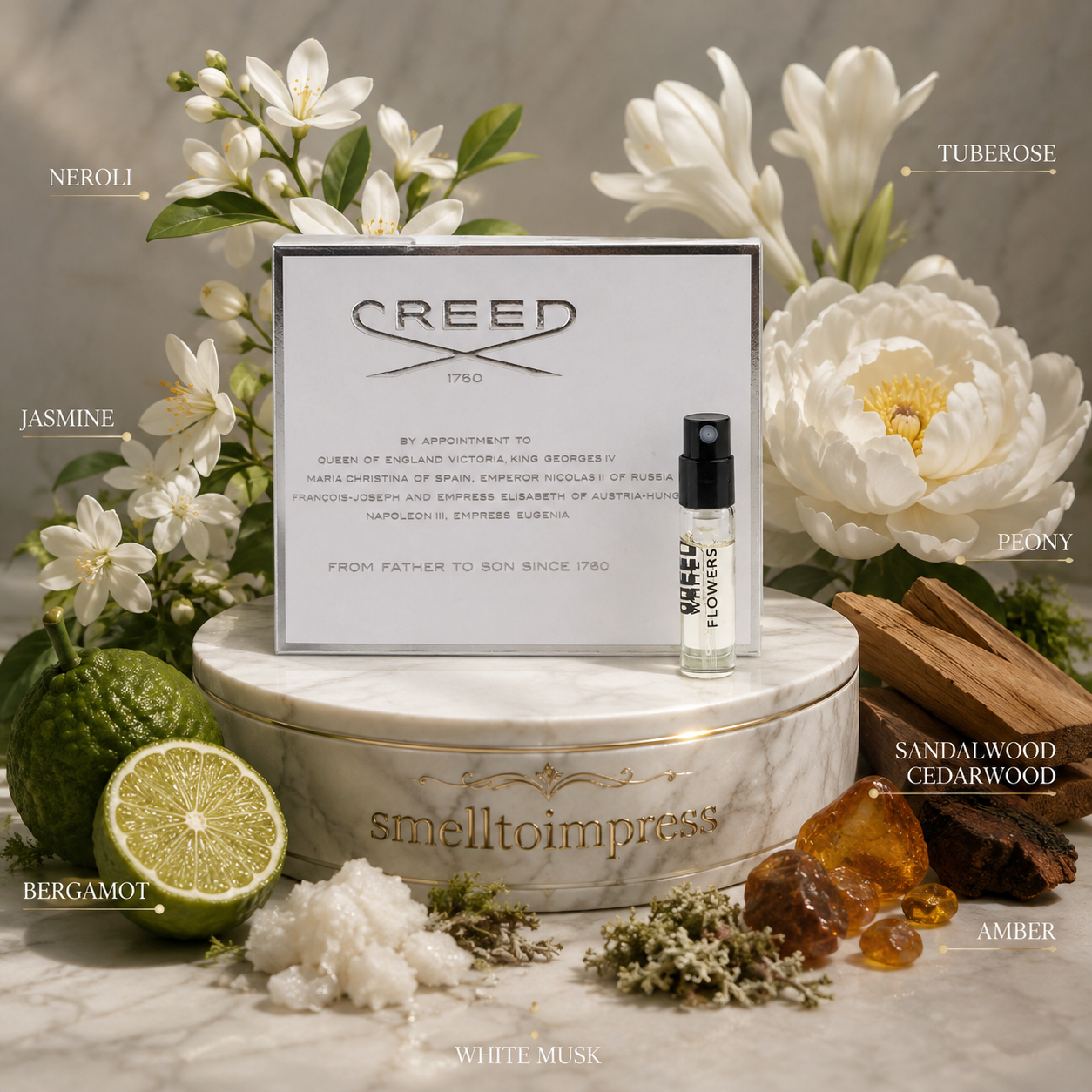 عينة عطر رسمية Creed White Flowers 2 ml 0.06 fl. oz.