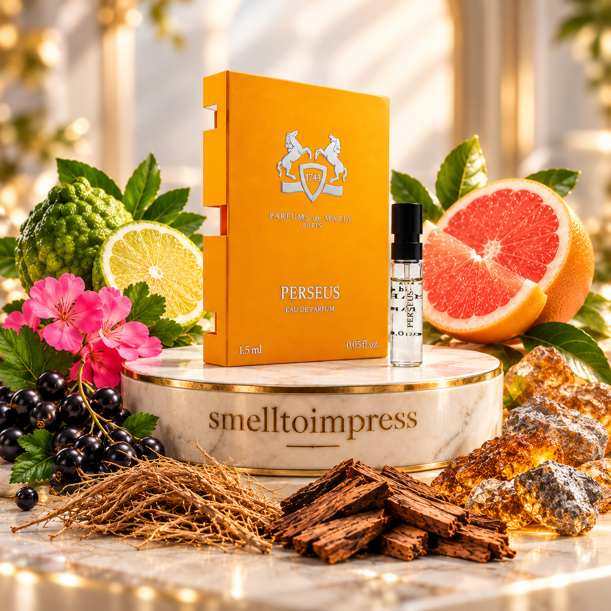 صورة عينة عطر رسمية Parfums de Marly Perseus بحجم 1.5 ml من Smelltoimpress