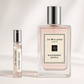 عينة عطر Jo Malone Raspberry Ripple سعة 2 مل بجانب زجاجة عطر Jo Malone Raspberry Ripple سعة 100 مل