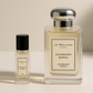 عينة عطر Jo Malone Raspberry Ripple سعة 6 مل بجانب زجاجة Jo Malone Raspberry Ripple سعة 100 مل
