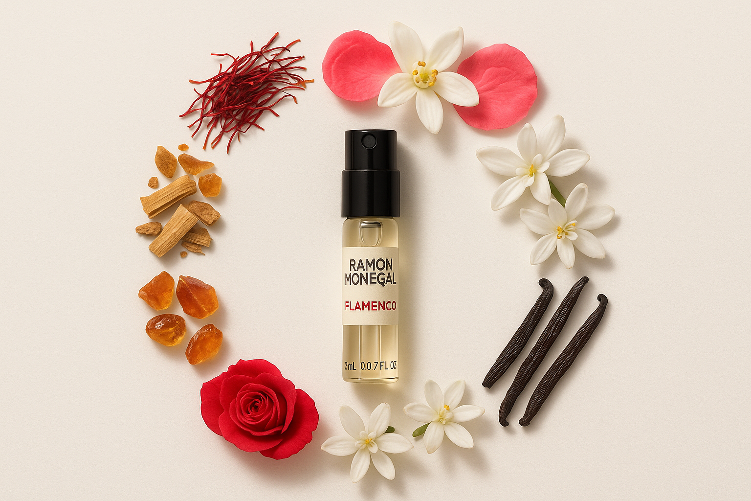 عينة عطر رامون مونيجال فلامنكو الرسمية 2 مل 0.06 أونصة سائلة. اختبار العطور