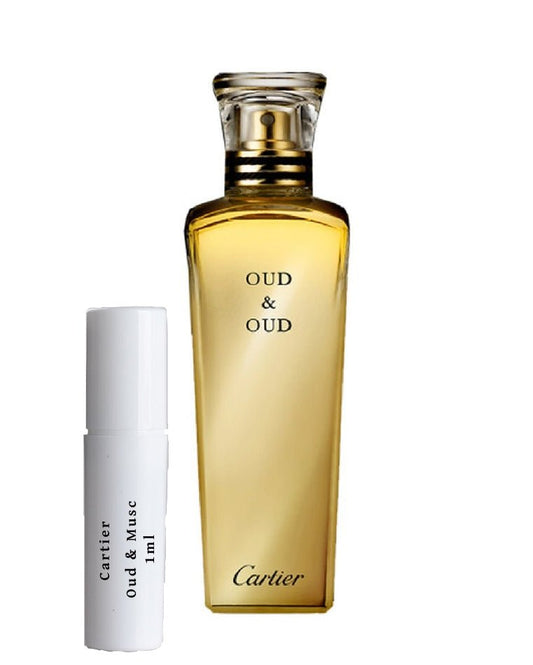 عينة عطر كارتييه عود ومسك في زجاجة بخاخ ١ مل