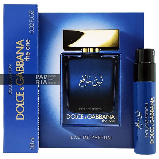 عينة عطر رسمية من دولتشي آند غابانا ذا ون لومينوس نايت، 0.8 مل (0.02 أونصة سائلة)